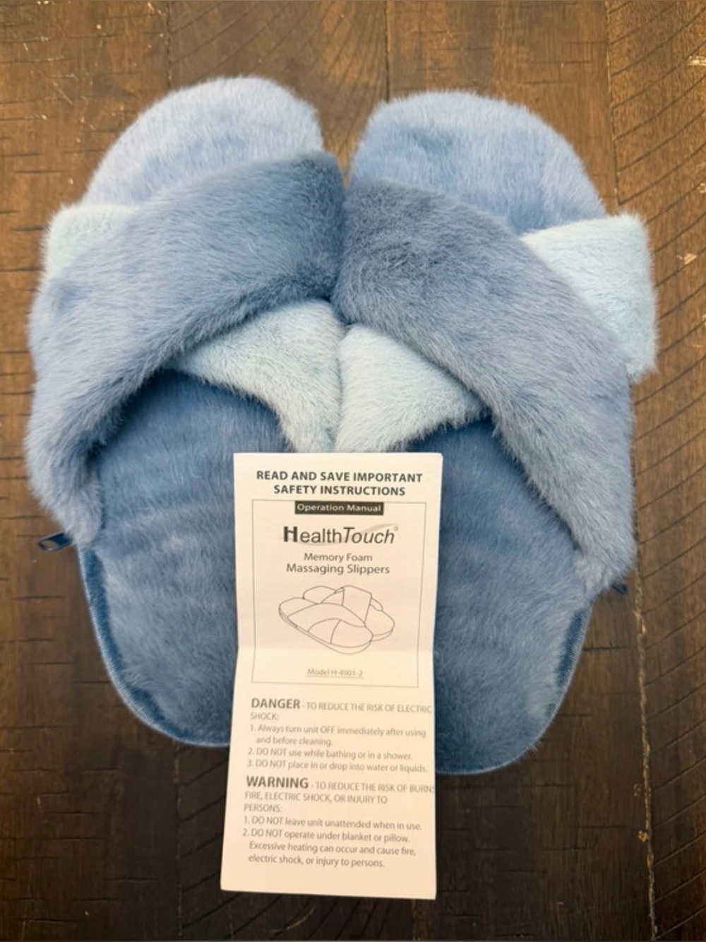 Brand New Health Touch Faux Fur Memory Foam Massaging Slippers